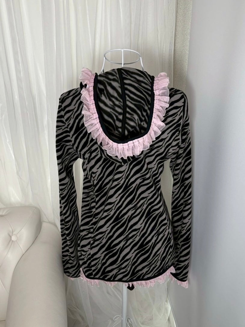 【REMAKE】Ribbon Zip Up Hoodie