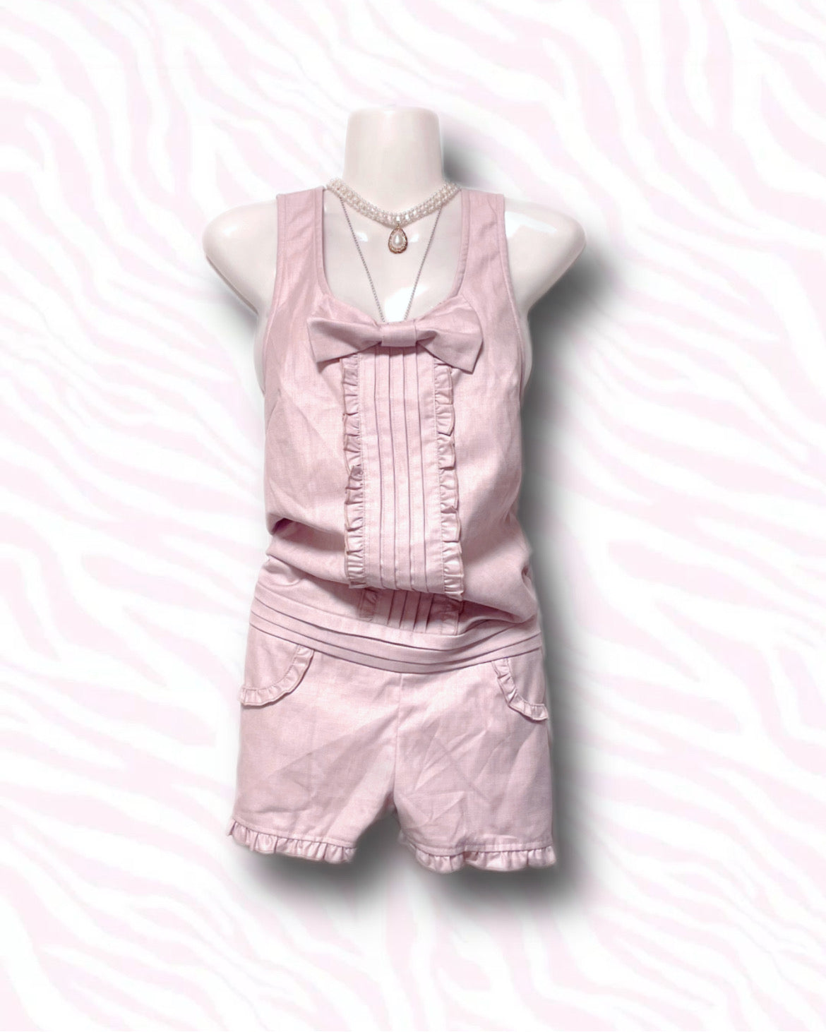 Himegyaru Pink Bow Short Combinaison