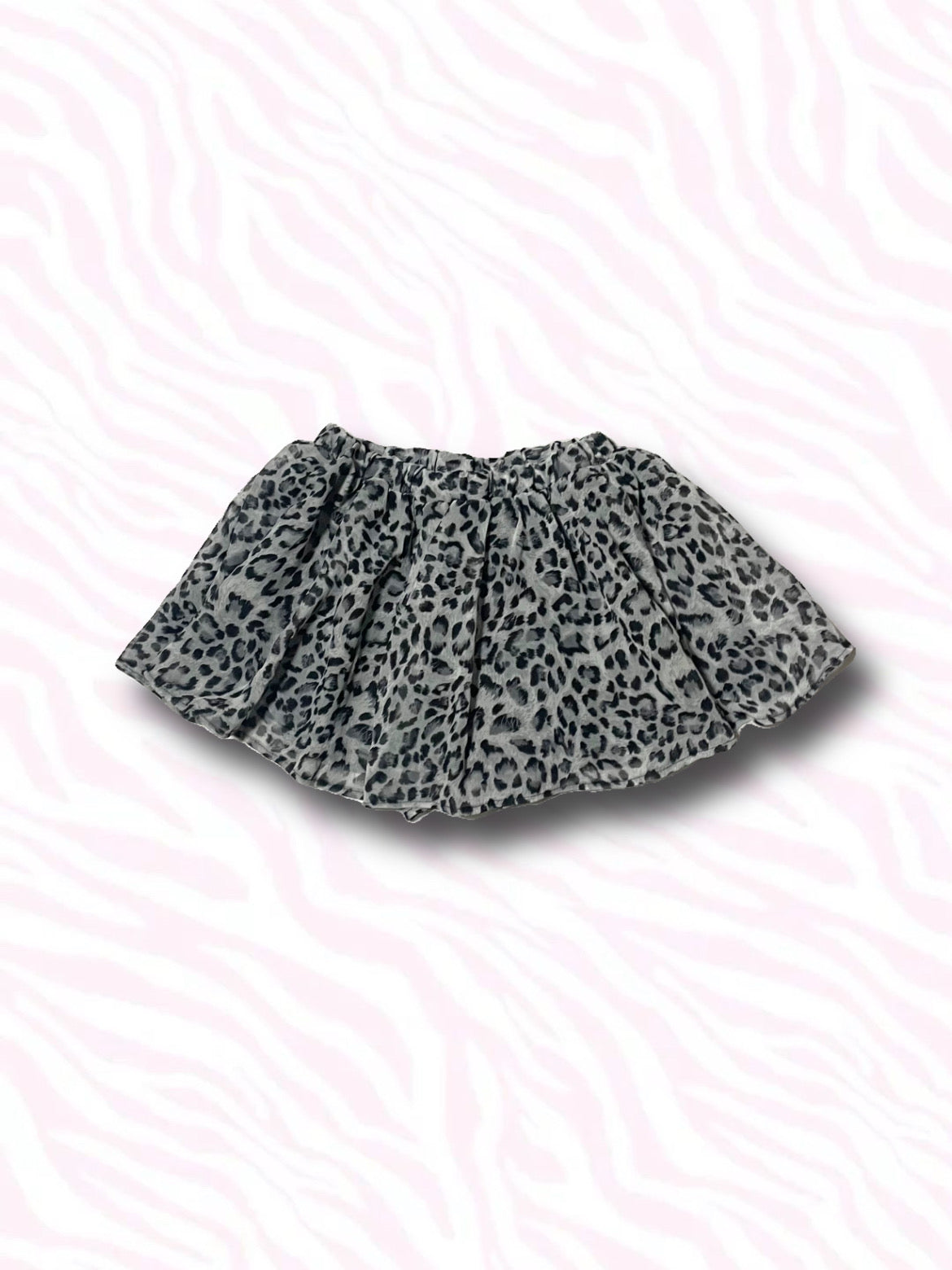 Black Leopard Mini Skirt
