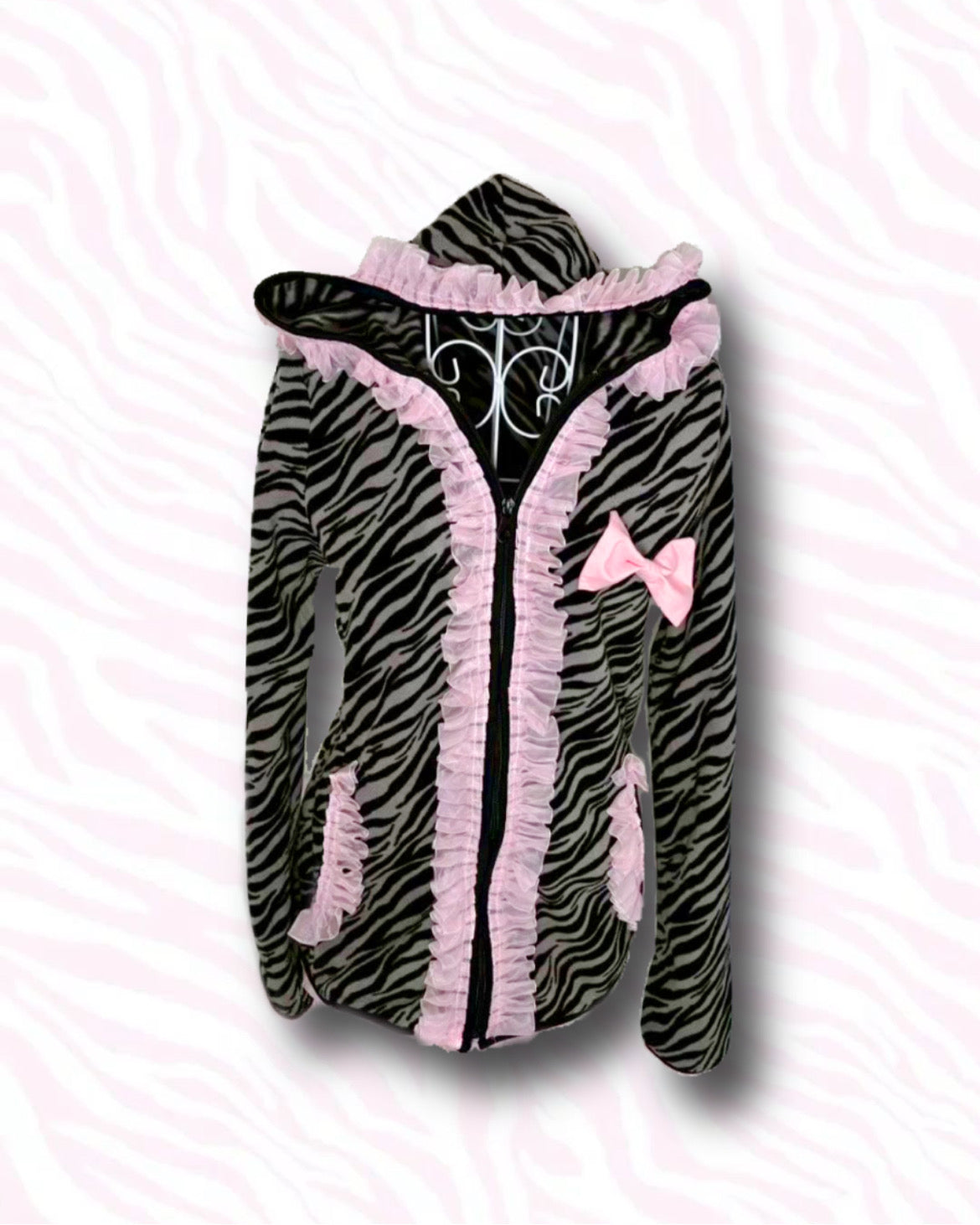【REMAKE】Ribbon Zip Up Hoodie