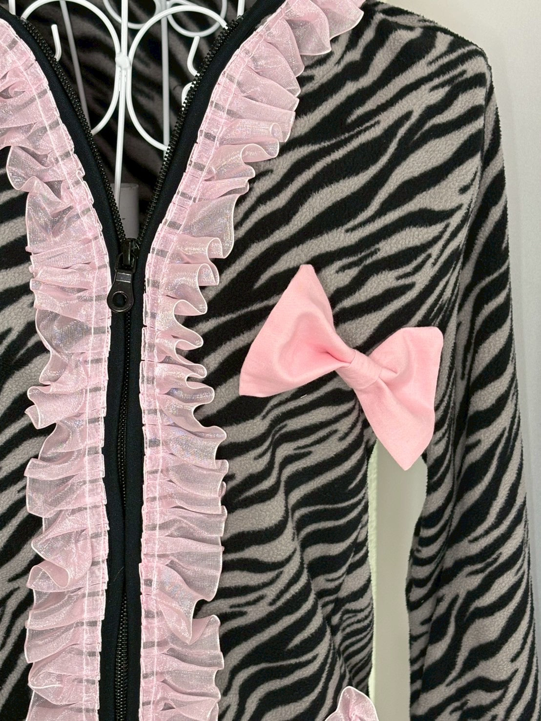 【REMAKE】Ribbon Zip Up Hoodie