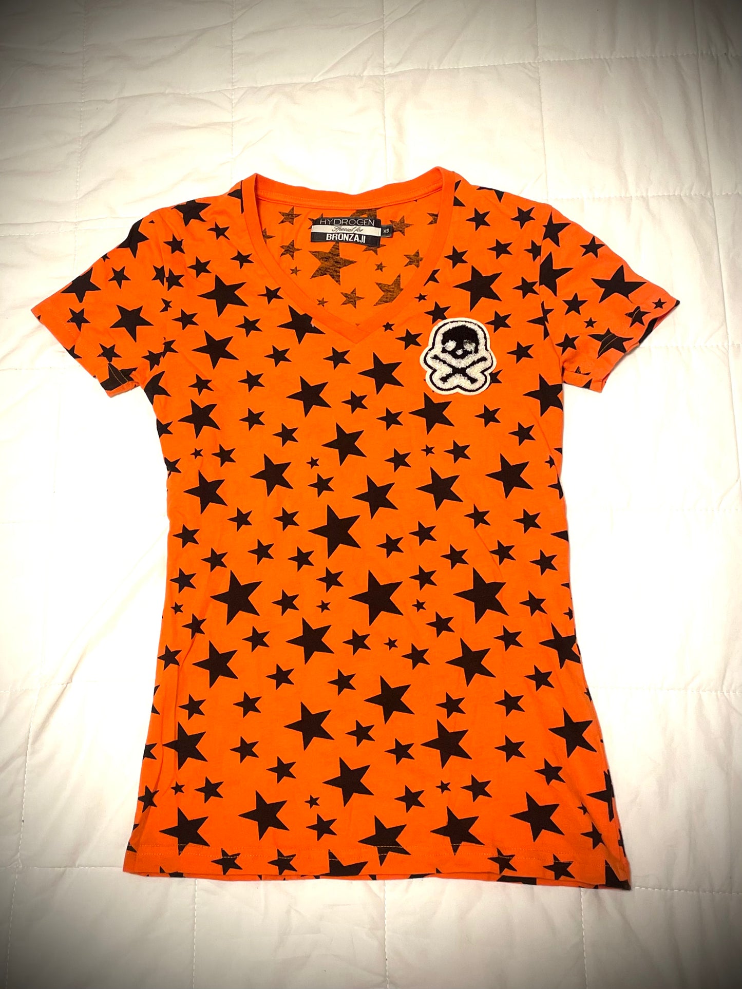 Orange×Black Star Skull Tee