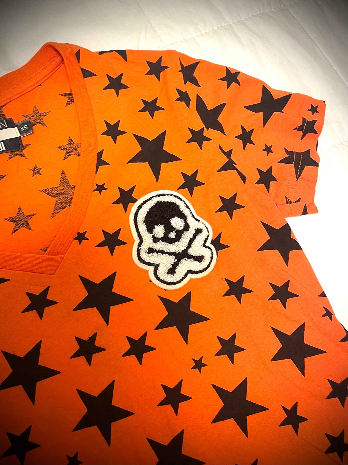 Orange×Black Star Skull Tee