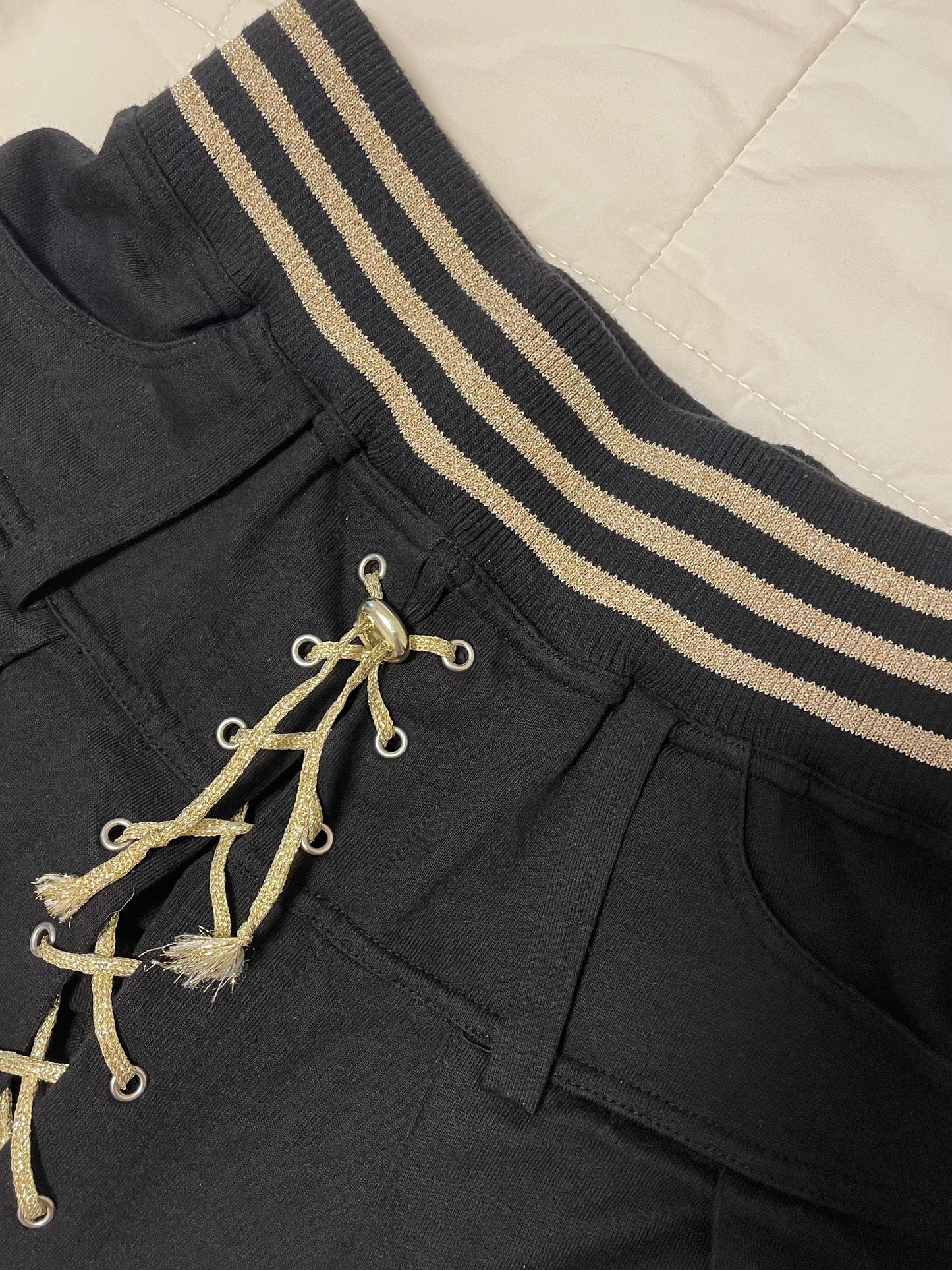 Laced Up Pleated Mini Skirt