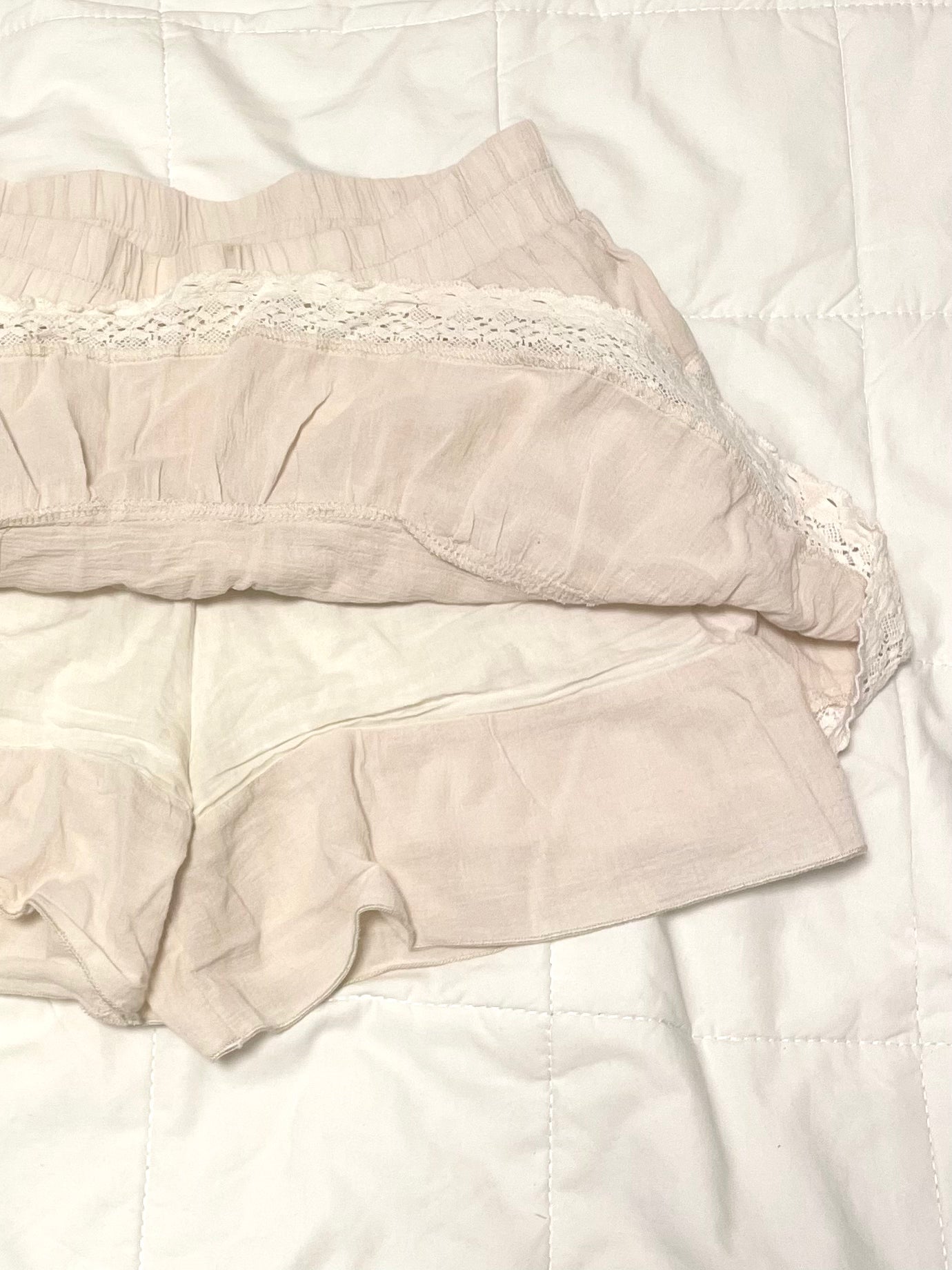 Ivory Frill Lace Mini Skirt