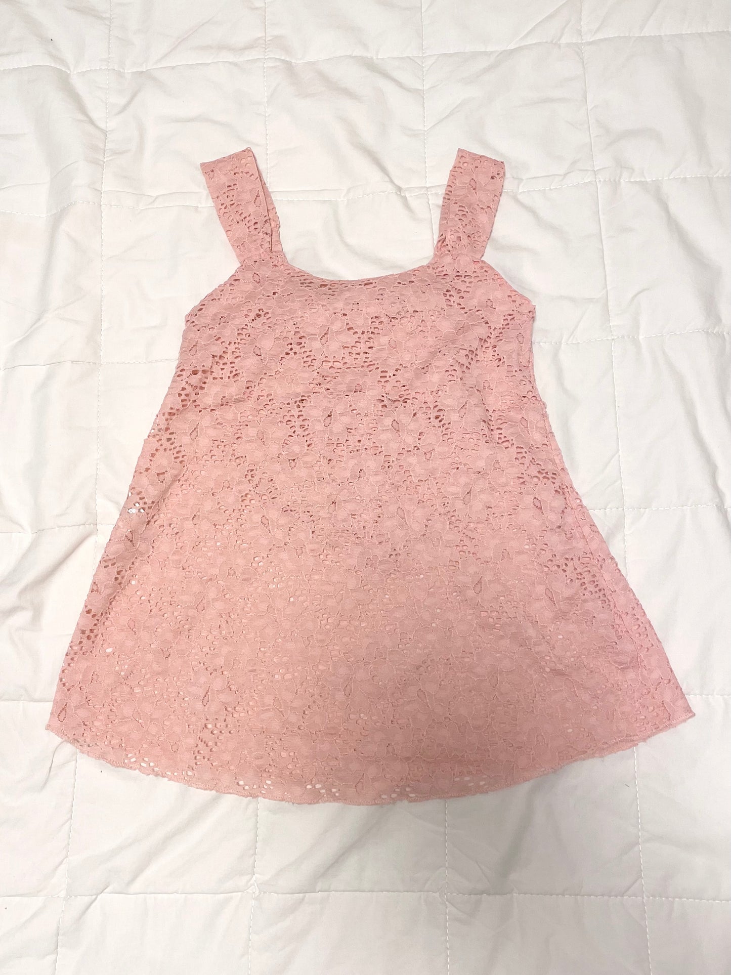 Hime Pink Bow Lace Tank