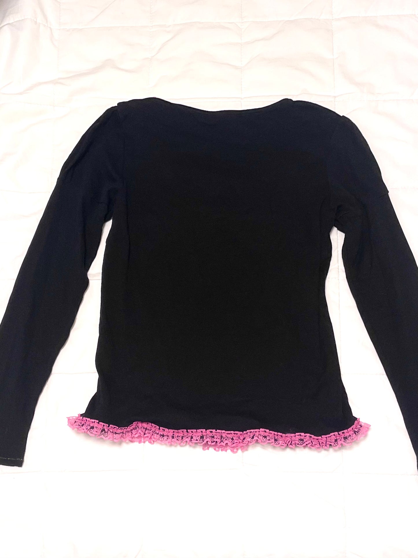 【REMAKE】Pink Bow Frill Top