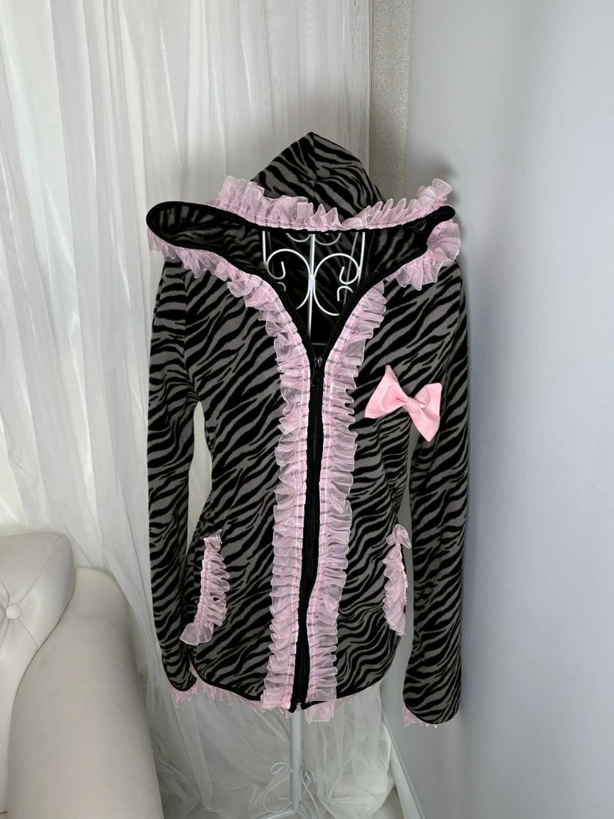 【REMAKE】Ribbon Zip Up Hoodie