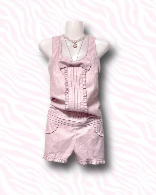 Himegyaru Pink Bow Short Combinaison