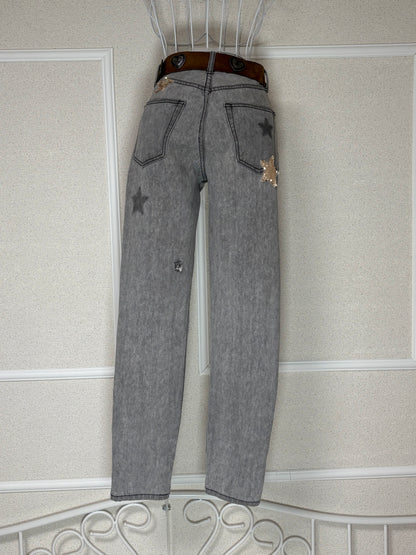 Star Damage Denim Pants