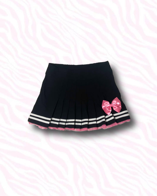 【REMAKE】Pink Bow Pleats Skirt