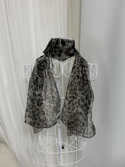 Leopard Chiffon Fabric Scarf