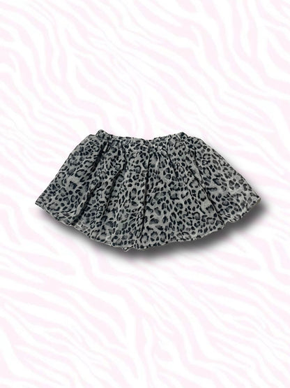 Black Leopard Mini Skirt