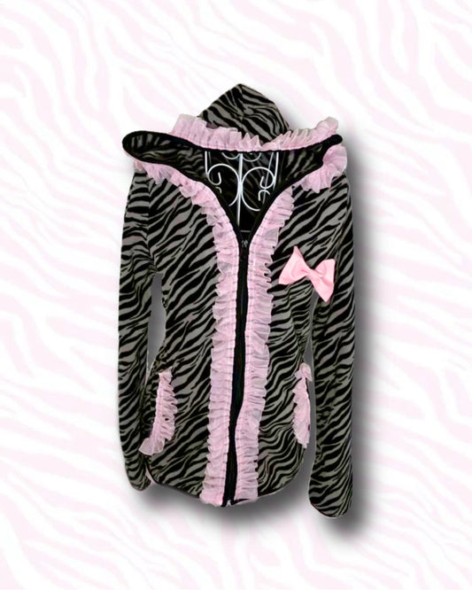 【REMAKE】Ribbon Zip Up Hoodie