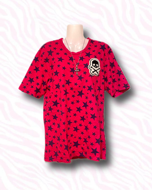 Red×Black Star Skull Tee
