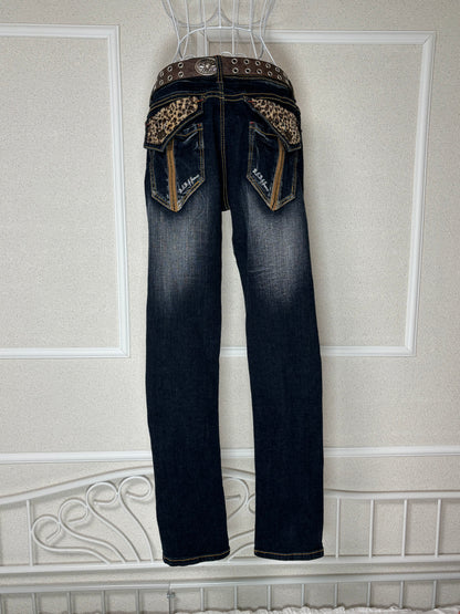 Leopard Denim Pants