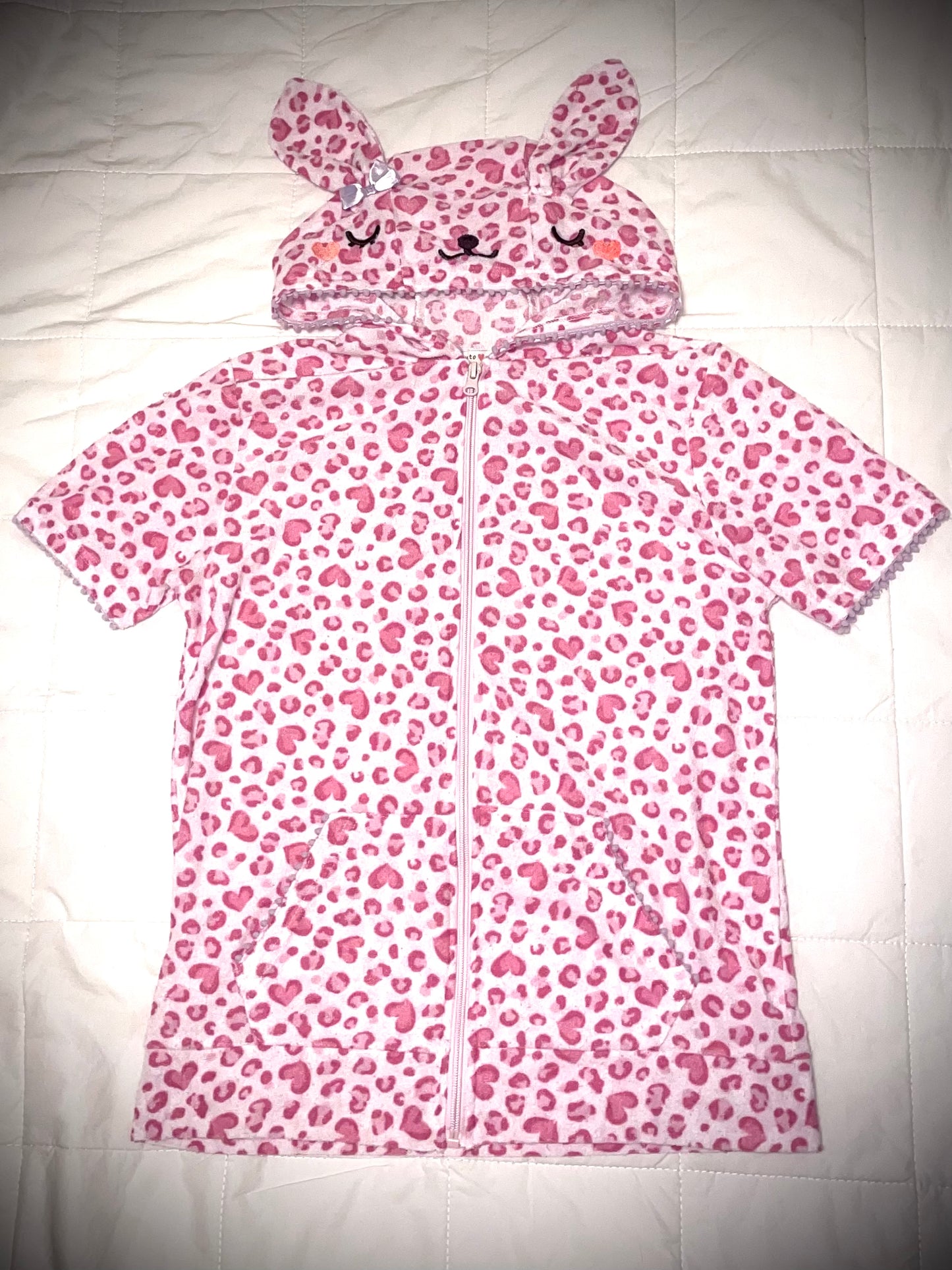 Pink Leopard Zip Up Hoodie