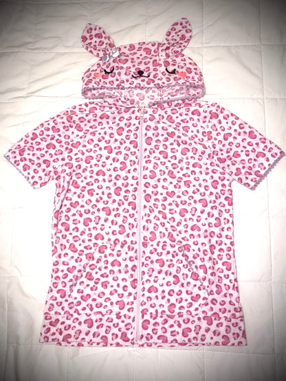 Pink Leopard Zip Up Hoodie