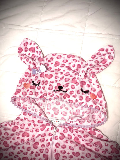 Pink Leopard Zip Up Hoodie