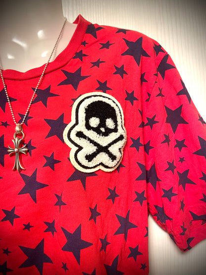 Red×Black Star Skull Tee