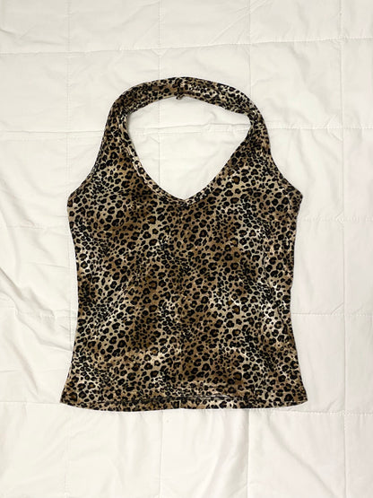 Leopard Halter Top