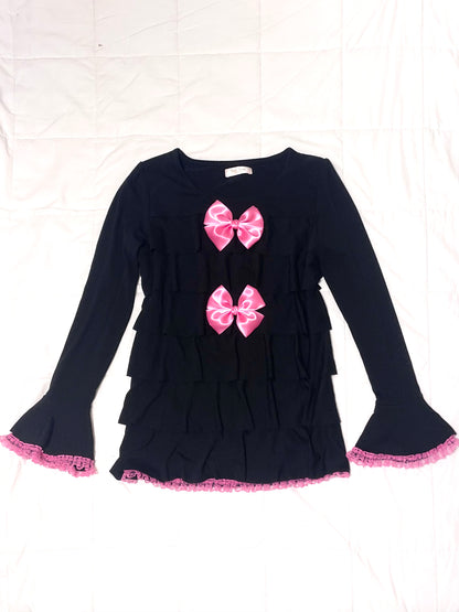 【REMAKE】Pink Bow Frill Top