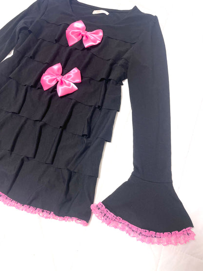 【REMAKE】Pink Bow Frill Top