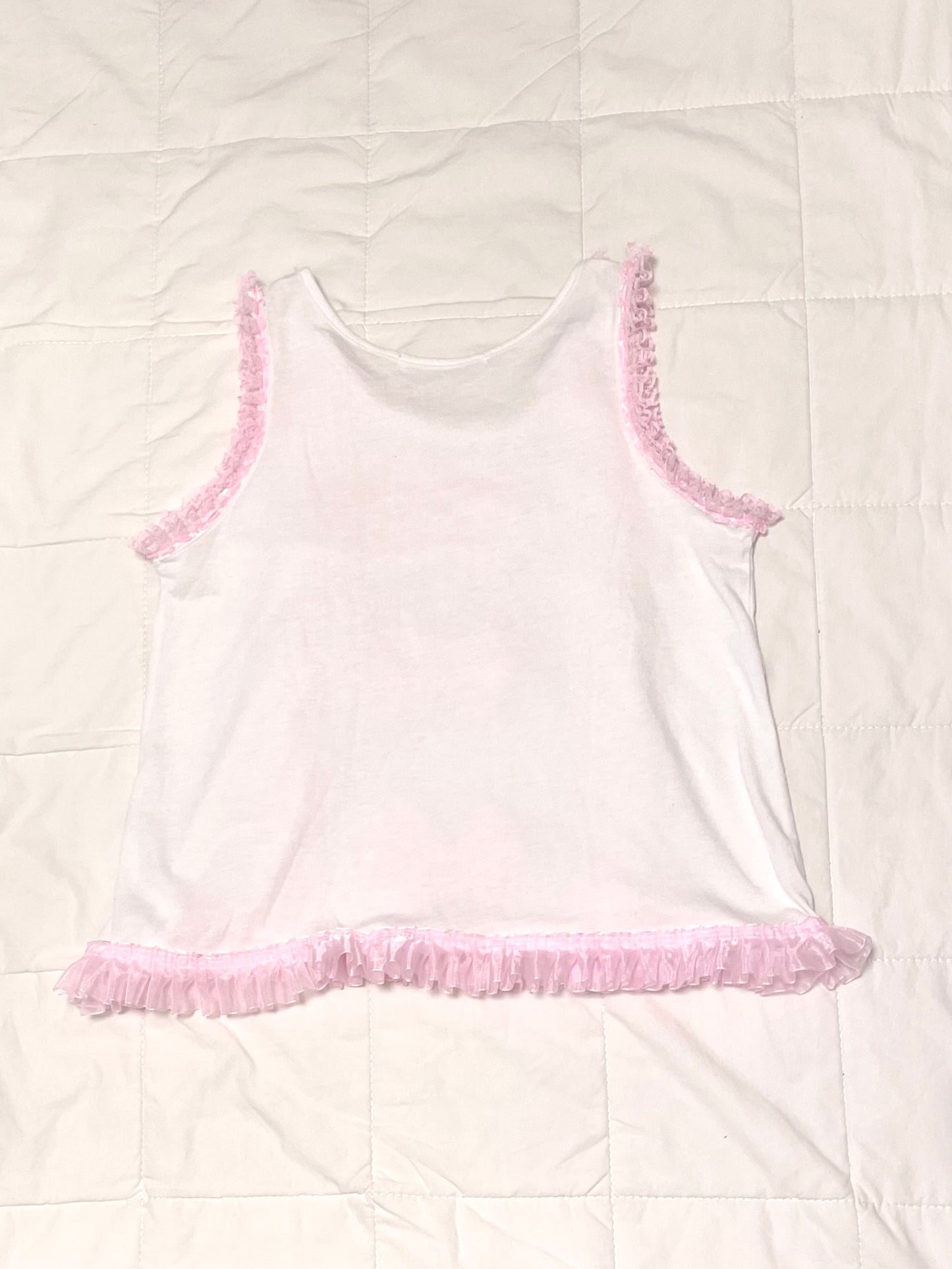 【REMAKE】Pink Bow Frill Tank