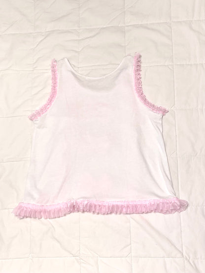 【REMAKE】Pink Bow Frill Tank
