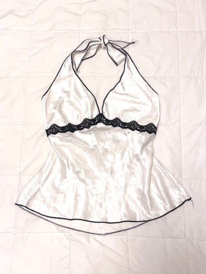 y2k Satin Halter Tank