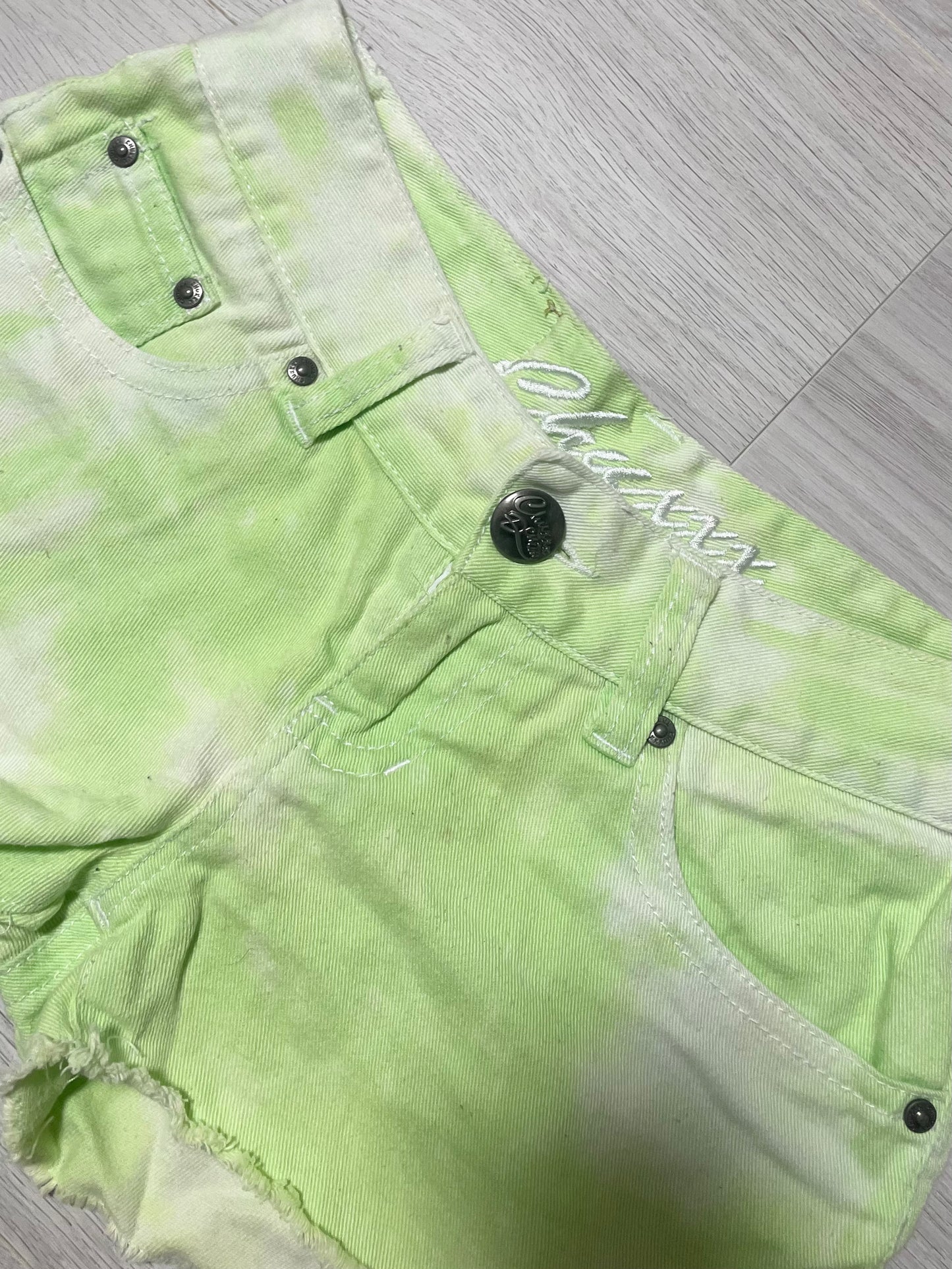 Green Denim Shorts