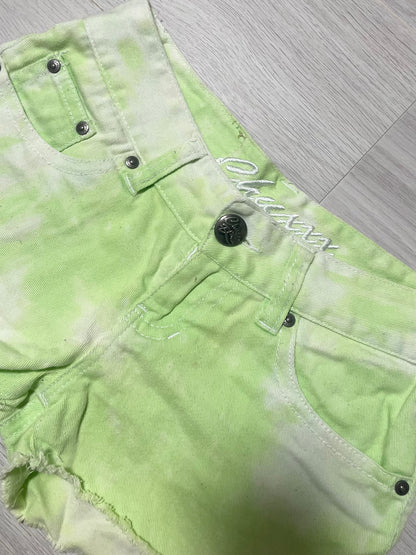 Green Denim Shorts